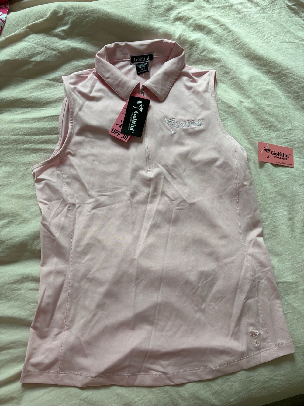 Golftini Women's Sleeveless Polo Tank in Light Pink
